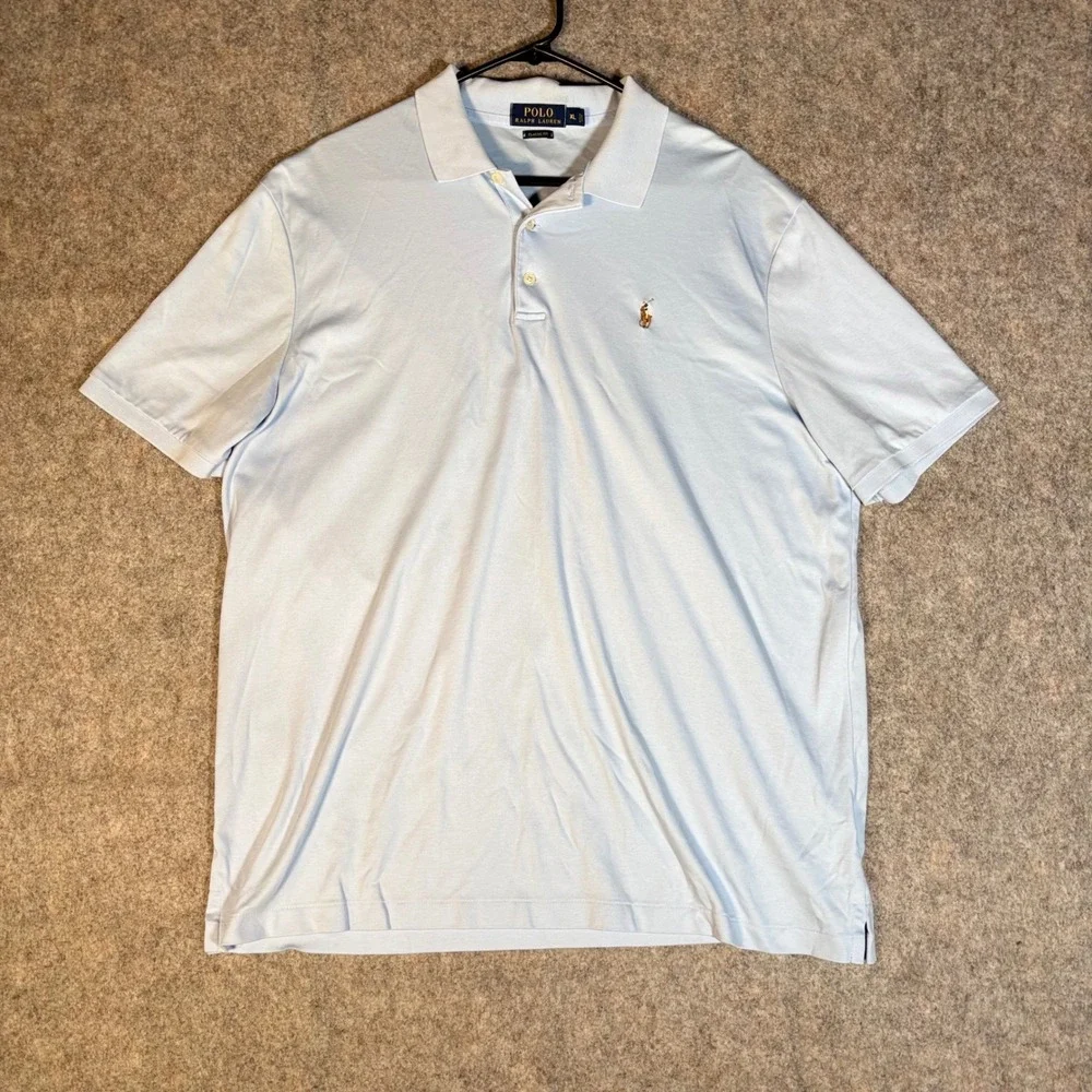 Polo Ralph Lauren Polo Shirt Men XL Light Blue Classic Fit Cotton Jersey knit